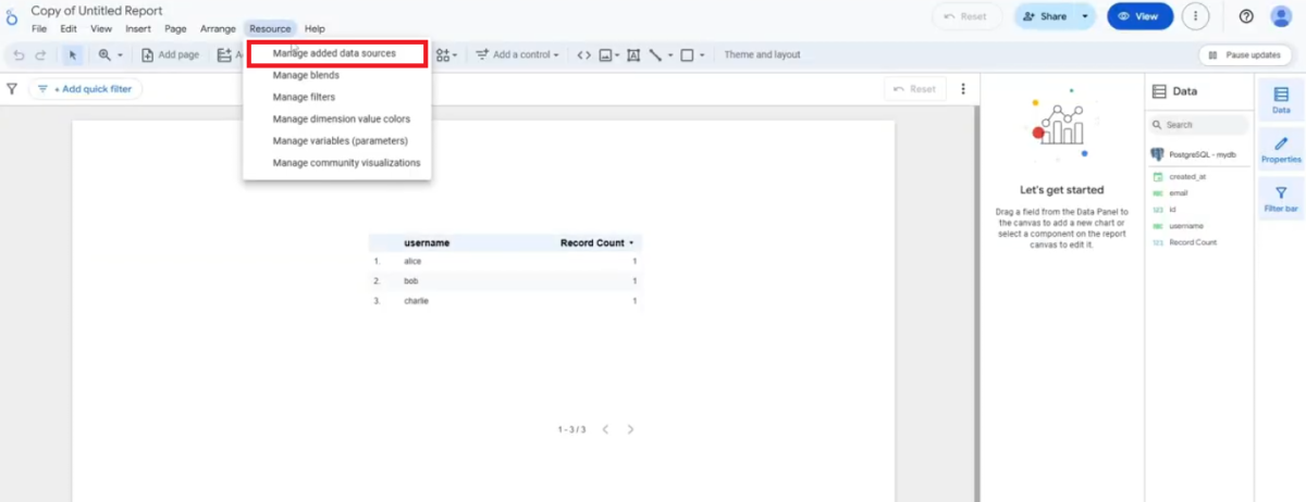 6 - Google Looker Studio report data-source management